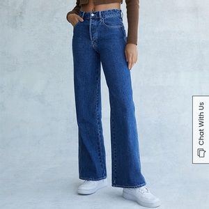 PacSun Eco Dark Blue High Waisted Baggy Jeans, Size 27.